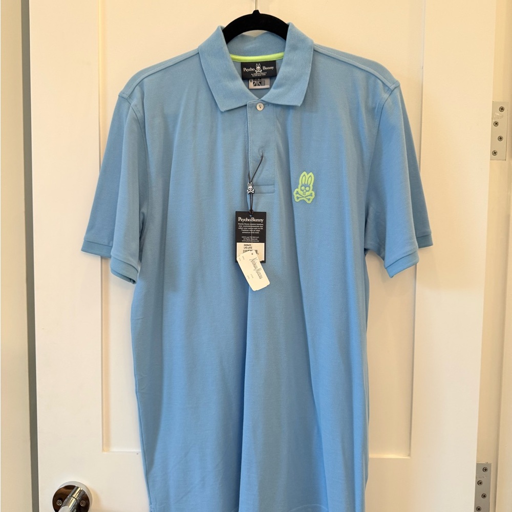 Psycho Bunny Blue Polo Shirt with Logo